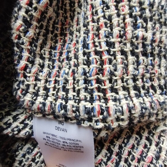 IRO tweed fringe short-sleeved boxy top size 2 XS - Picture 7 of 10